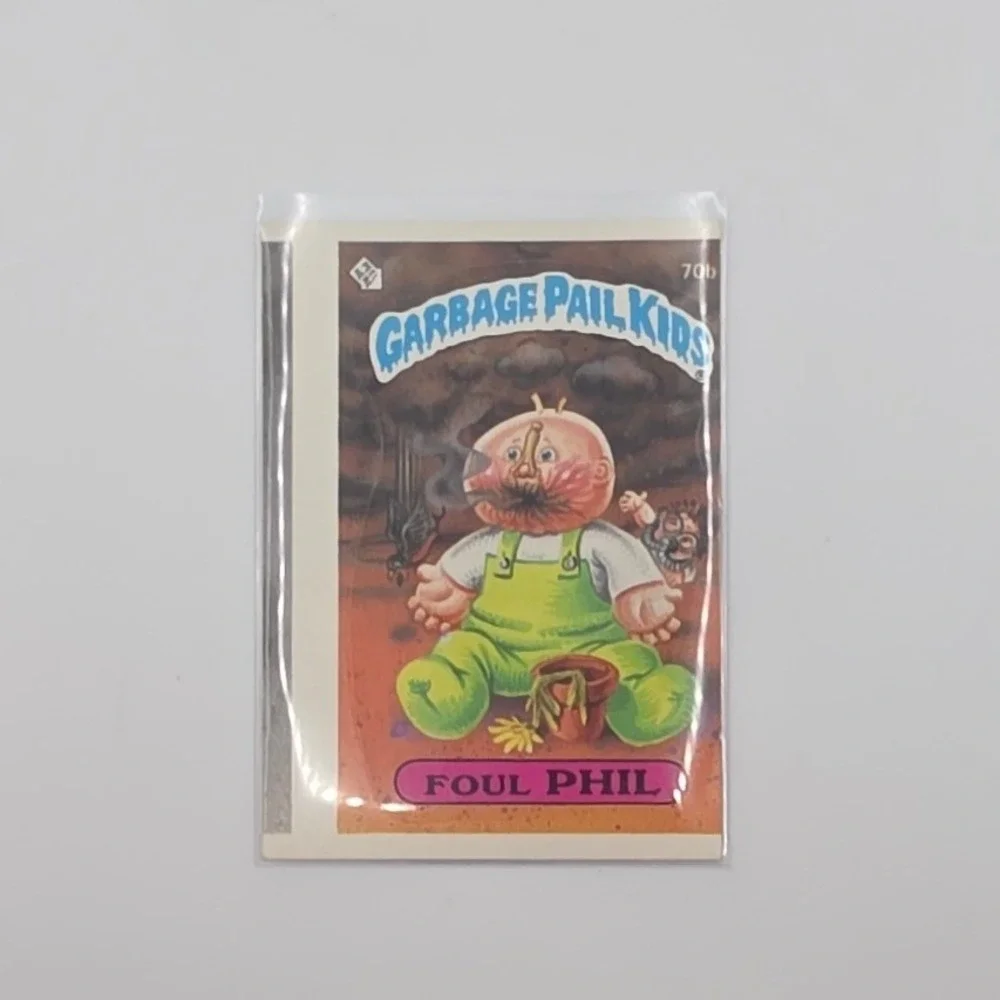 Error Card Miscut Topps Garbage Pail Kids OS2 Foul Phil 70b Multi 1985 Series 2